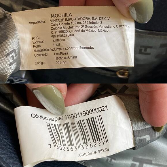 Ted Lapidus Faux Leather Navy Blue Backpack - Picture 12 of 12